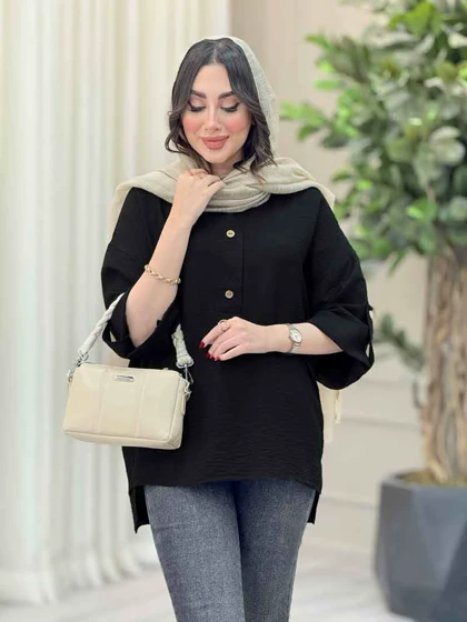 مانتو دو دکمه بغل چاک