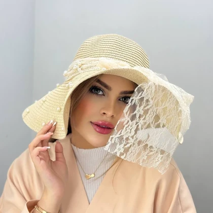 کلاه ساحلی مرواریددار پاپیون گیپور