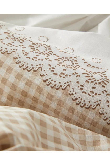 سرویس روتختی دو نفره English Home مدل Petite Lace پنبه - بژ