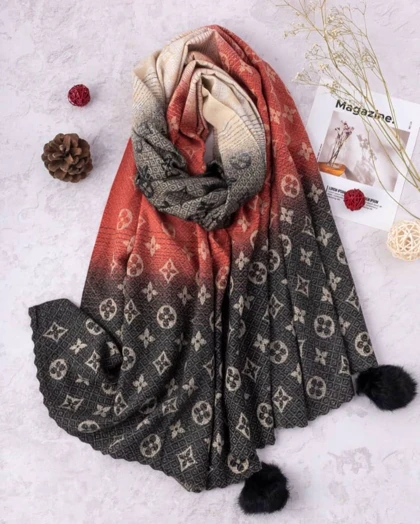 شال موهر LV دولایه پشمی