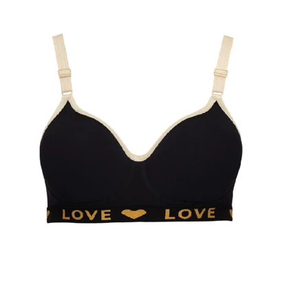 سوتین اسفنجی کد 105391(سوتین مشکی رنگ بند و کش پایین رندوم)