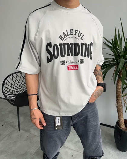 تیشرت یقه گرد SOUNDINGS رنگ استخوانی