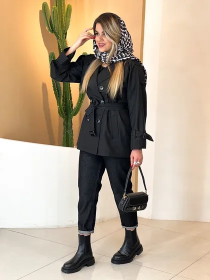 بارانی کوتاه مشکی 010201