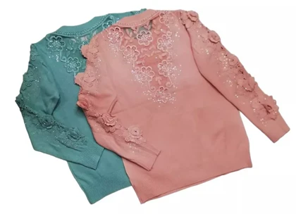 بلوز بافت مجلسی زنانه گپ ترک گل برجسته