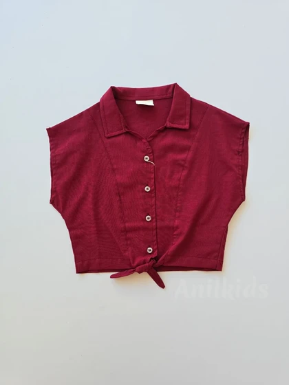 شومیز دخترانه زرشکی گره‌ای (1326-1327)
