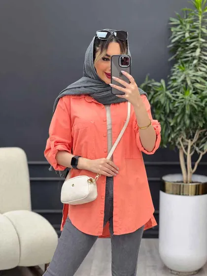 مانتو لینن رنگی بغل پنج دکمه