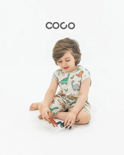 ست راحتی تاپ و شلوارک مادر تا فرزند COCO دخترانه و پسرانه s00896