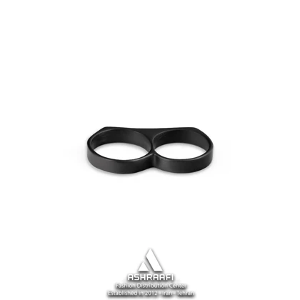 انگشتر مشکی دوقلو Black Two Finger Ring