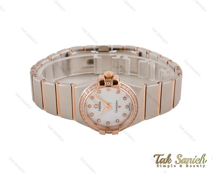 ساعت امگا کانسلیشن زنانه رزگلد سیلور نگین‌دار Omega-4076-L
