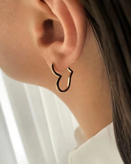 گوشواره ظریف آیینه ای قلب ژوپینگ