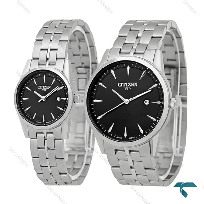 ساعت سیتیزن VIP ست نقره ای صفحه مشکی Citizen-8196-S