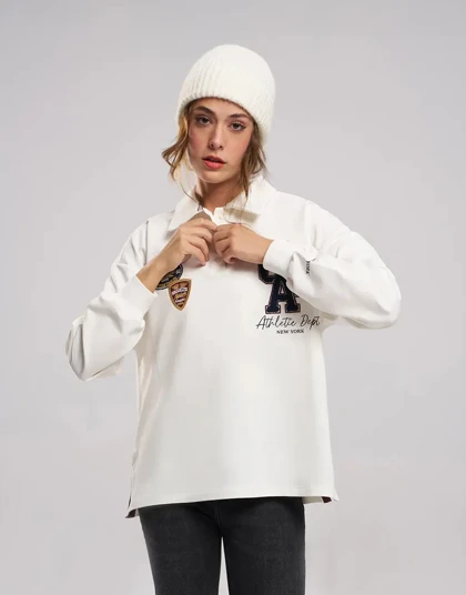 آستین بلند نرکیب چاپ و گلدوزی