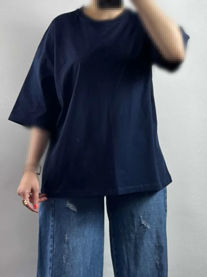 تیشرت باکسی نخ پنبه زنانه 63001