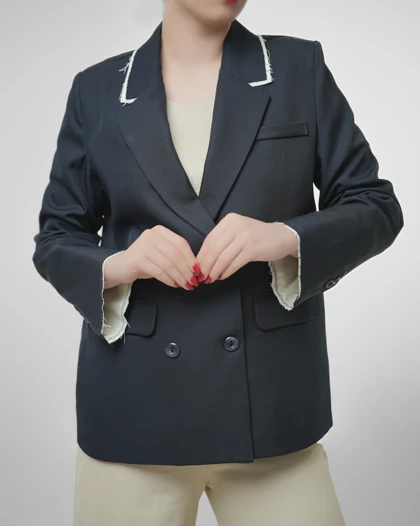 کت دو یقه کثیف دوزی
