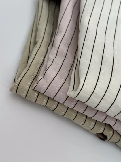 شومیز کراپ راه راه دکمه‌دار