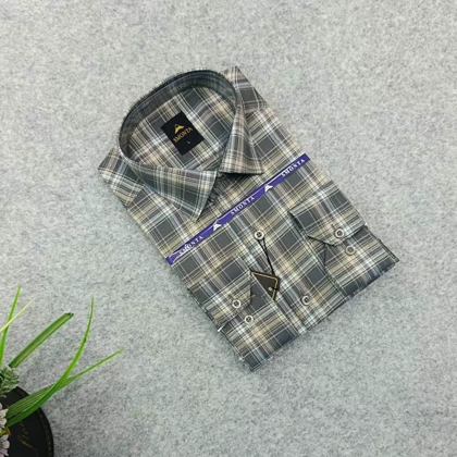 پیراهن مردانه استین بلند طرح چهارخونه