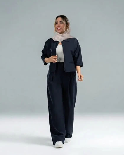 ست کت و شلوار سیلک زنانه مدل شفق