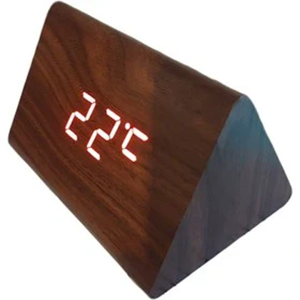 ساعت رومیزی دیجیتال وودن کلاک مدل مثلث