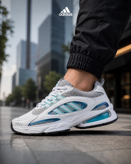 کتانی ورزشی آدیداس الترابوست سفید آبی مدل 8805 خرید کفش رانینگ Adidas Ultraboost