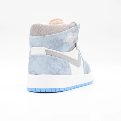 کتانی جردن 1 ساق‌دار سفید آبی کد 6696