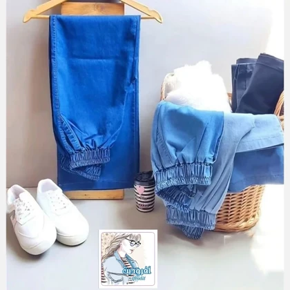 شلوار بگ زنانه کتان کاغذی کد 45