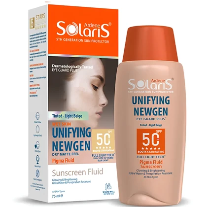 ضد آفتاب رنگی آردن سولاریس مدل Unifying Newgen بژ روشن SPF50