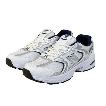 کتانی اسپرت زنانه و مردانه مدل نیوبالانس 530 newbalance رنگ سفید سرمه‌ای کد 67691