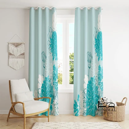 پرده اسپرت طرح گل مدل W4976