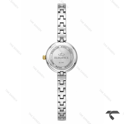 ساعت زنانه الگانس رفرنس EL007 دورنگ طلایی صفحه سیلور Elegance-11492-L