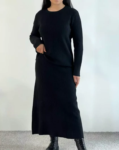 ست پلیور و دامن بافت کد 5365