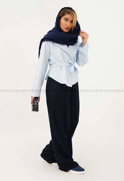 کت یقه انگلیسی کمربندی کد1005465