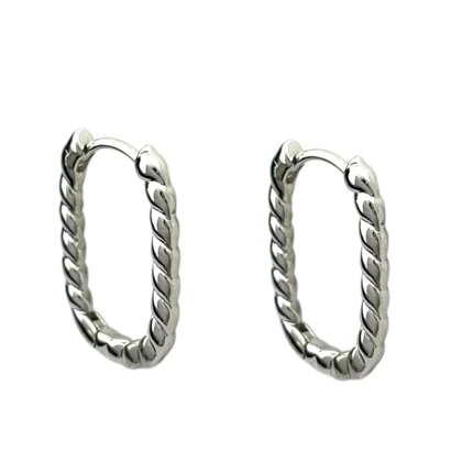 گوشواره زنانه حلقه‌ای طرح بافت ژوپینگ مدل ماری