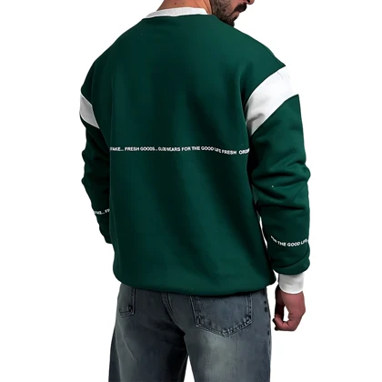 دورس مردانه پنبه سبز سه نخ طرح یقه هفت