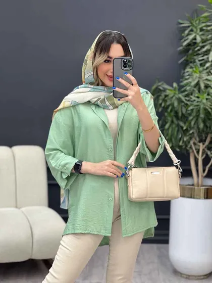 مانتو دکمه مخفی بغل چاک