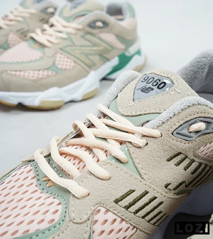 کفش کتانی بزرگ پا طوسی سبز گلبهی NEW BALANCE 9060