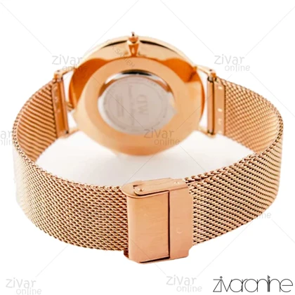 ساعت دنیل ولینگتون مردانه حصیری رزگلد صفحه سفید 103181