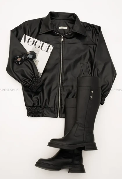 بامبر چرم آستر دار کد1004798