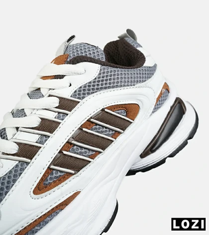 کفش کتانی ورزشی سفید طوسی قهوه ای Adidas Ultra Boost مدل 8405