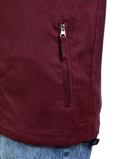 سویشرت مردانه بادگیر ضد باران ساده رنگ زرشکی کد 34557