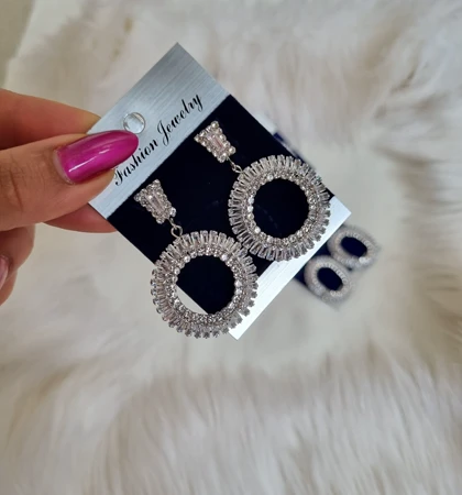 گوشواره جواهری نگین باگت