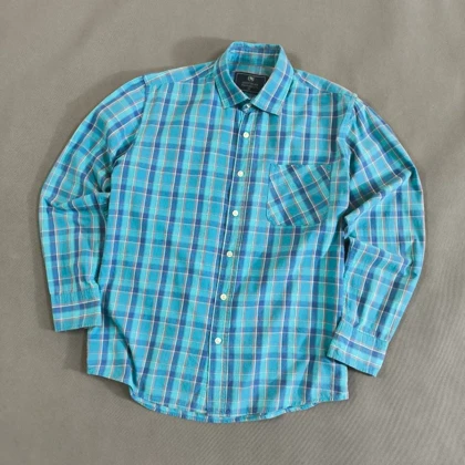 🧡 SIZE M-S پیراهن نخی چهارخونه مردانه آستین بلند اورجینال برند معتبر ASCOT SPORT امریکا مدل PREMIUM