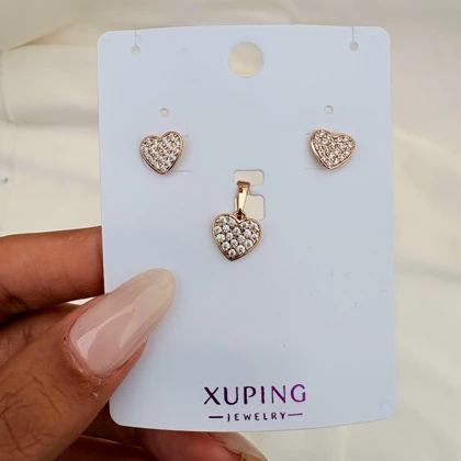 نیم ست قلب ژوپینگ پشت میخی بدون زنجیر