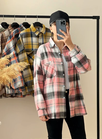 شومیز مانتویی چهار خونه کد 2588