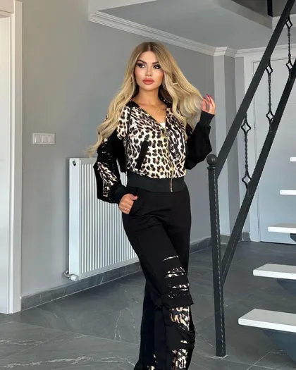 ست پلنگی ترک زاپ‌دار کد 2212