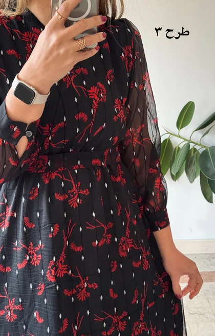 پیراهن حریر سرمه سری 18