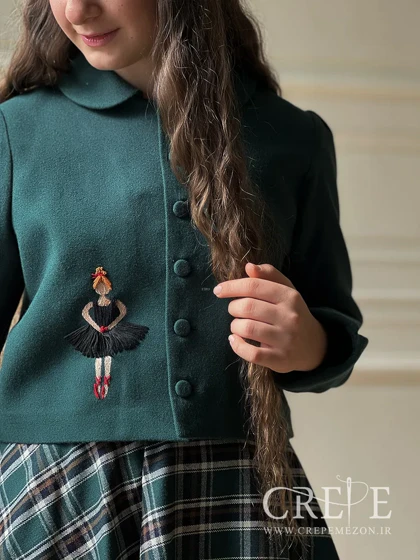 ست کت دامن کشمیر گلدوزی بالرین