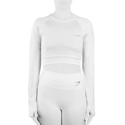 کراپ آستین بلند ورزشی زنانه نایک مدل Py-2B1366 سفید