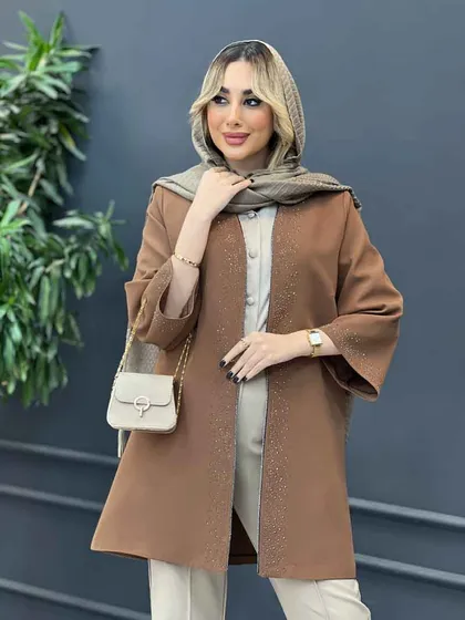 مانتو جلو باز نگین‌دار