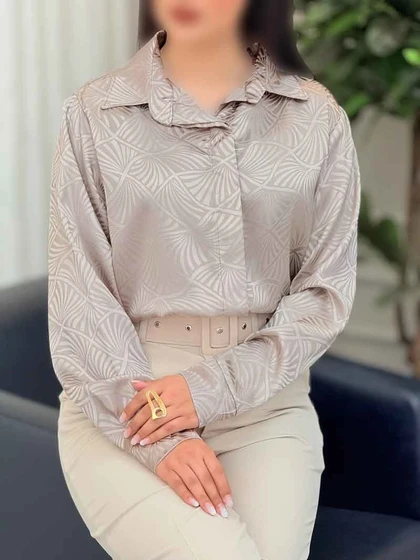 شومیز ساتن طرح دار هانا