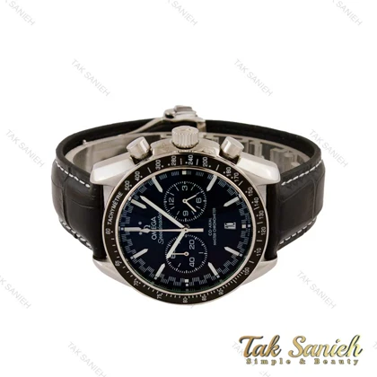 ساعت امگا اسپیدمستر مردانه نقره ای مشکی بند چرم Omega-5217-G
